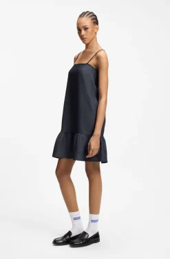 Trägerkleid aus Baumwoll-Mix-Denim mit Spaghettiträgern