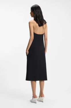 Trägerloses Kleid aus Stretch-Krepp mit integriertem Korsett