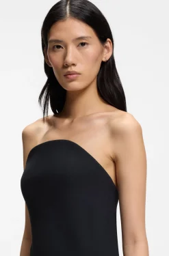 Trägerloses Kleid aus Stretch-Krepp mit integriertem Korsett