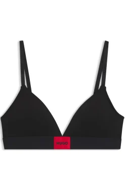 Triangel-BH aus Stretch-Baumwolle mit rotem Logo