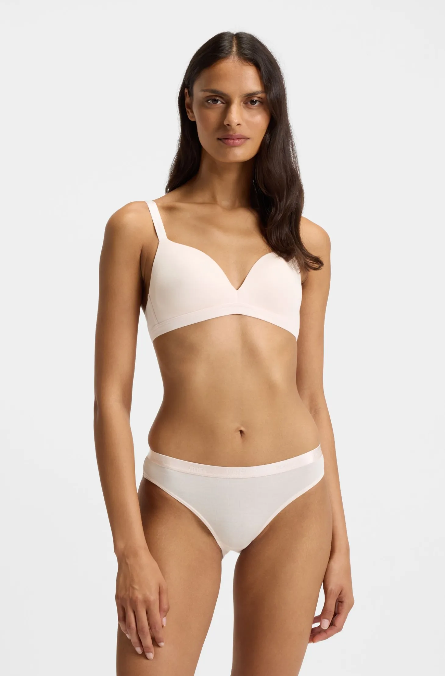 Triangel-BH aus Stretch-Jersey mit Logo-Riemchen