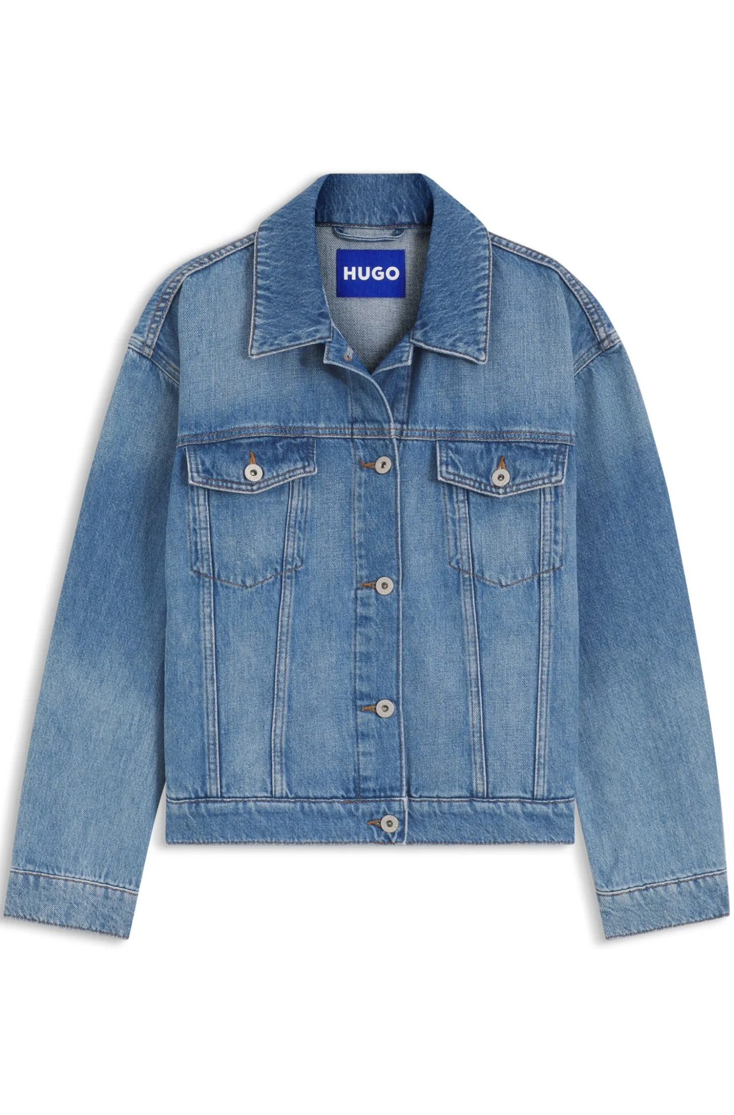 Trucker-Jacke aus blauem Denim