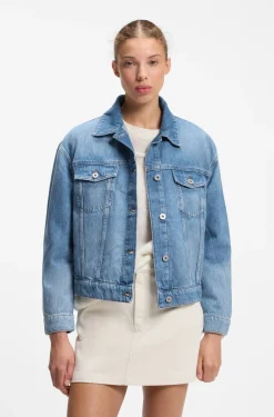 Trucker-Jacke aus blauem Denim