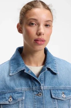 Trucker-Jacke aus blauem Denim