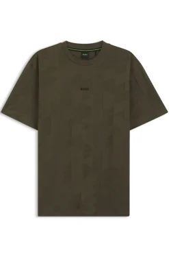T-Shirt aus Baumwolle mit 3D-Jacquard-Muster