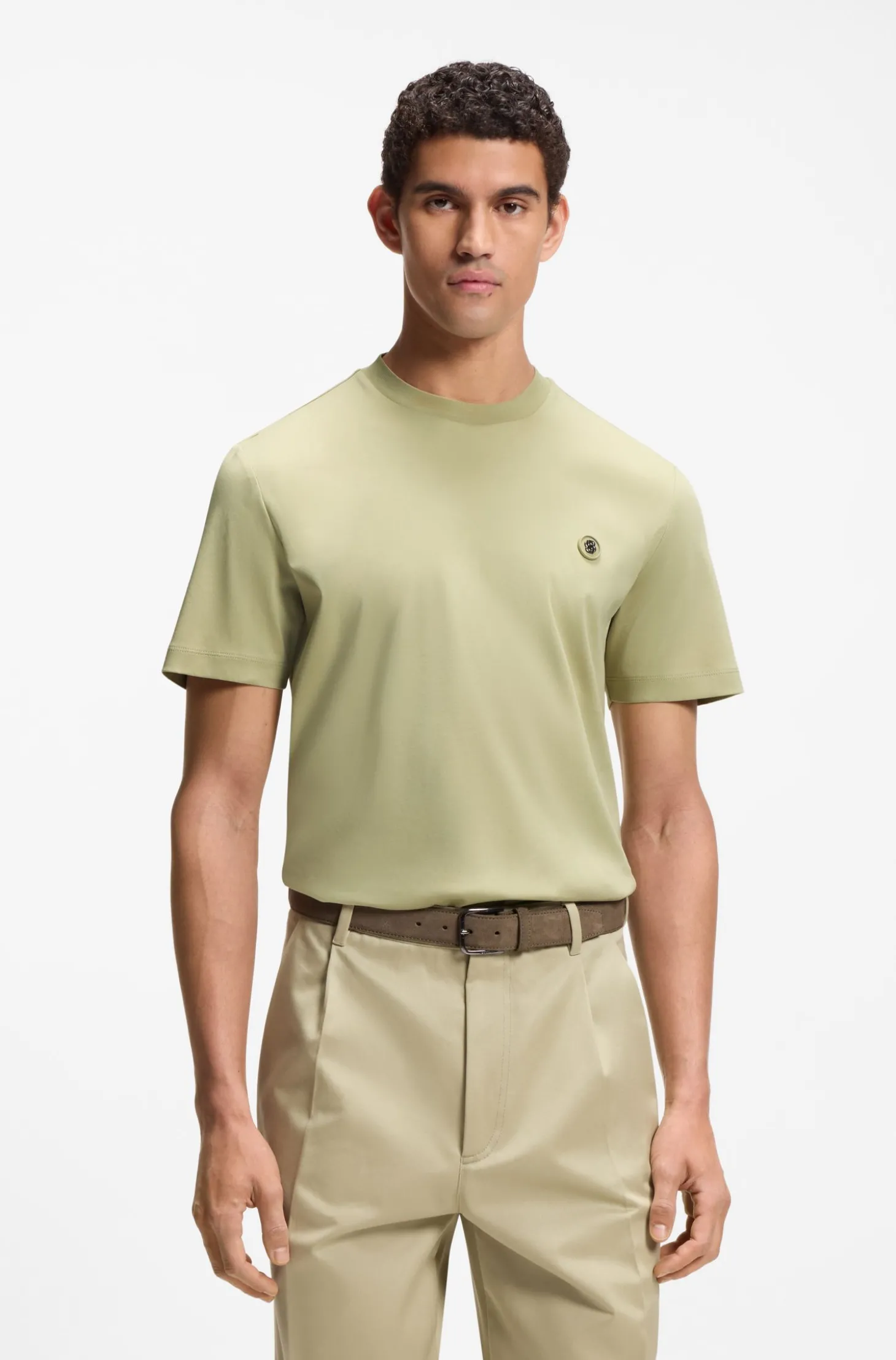 T-Shirt aus Baumwolle mit Double-B-Monogramm-Badge