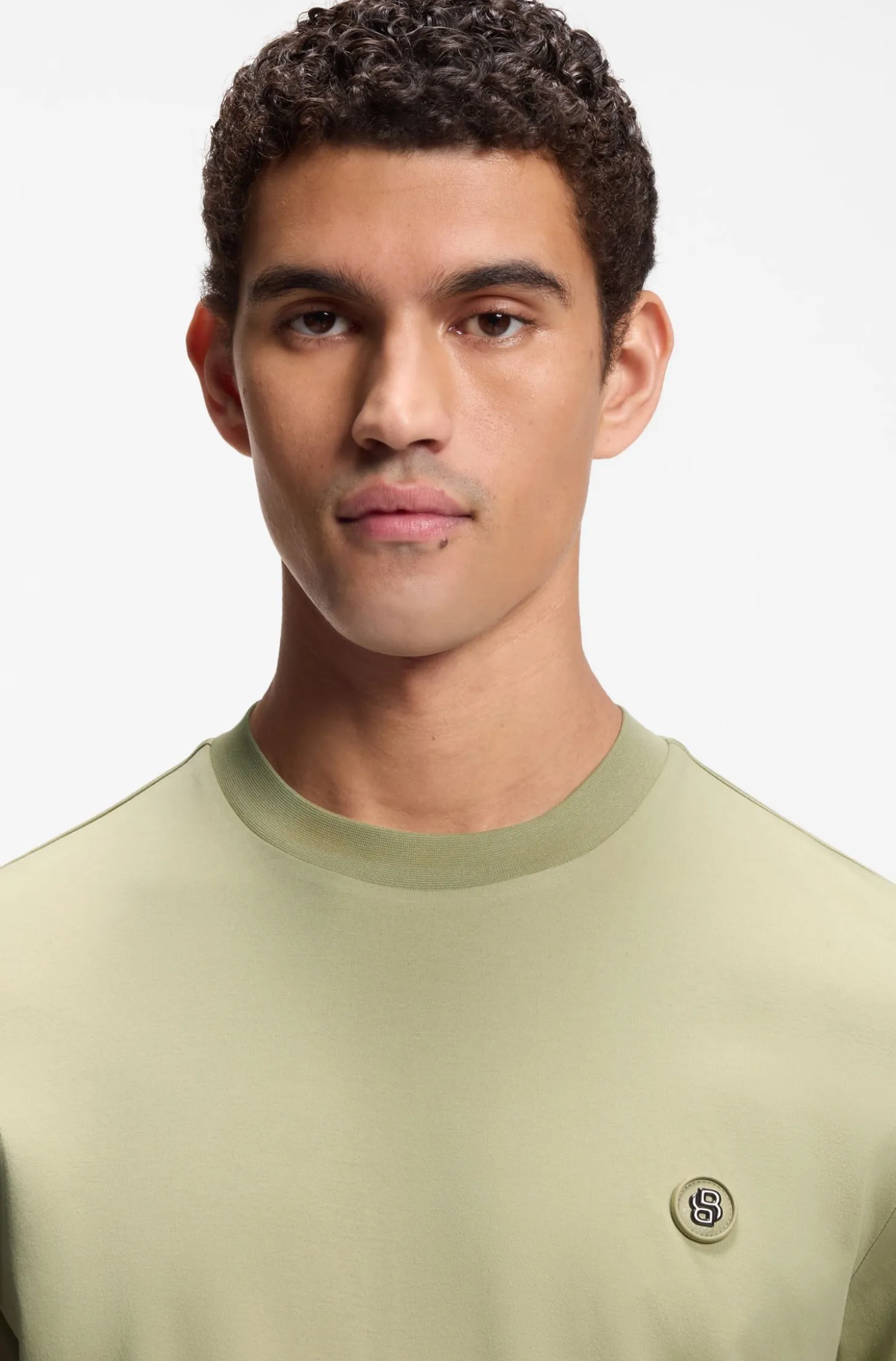 T-Shirt aus Baumwolle mit Double-B-Monogramm-Badge