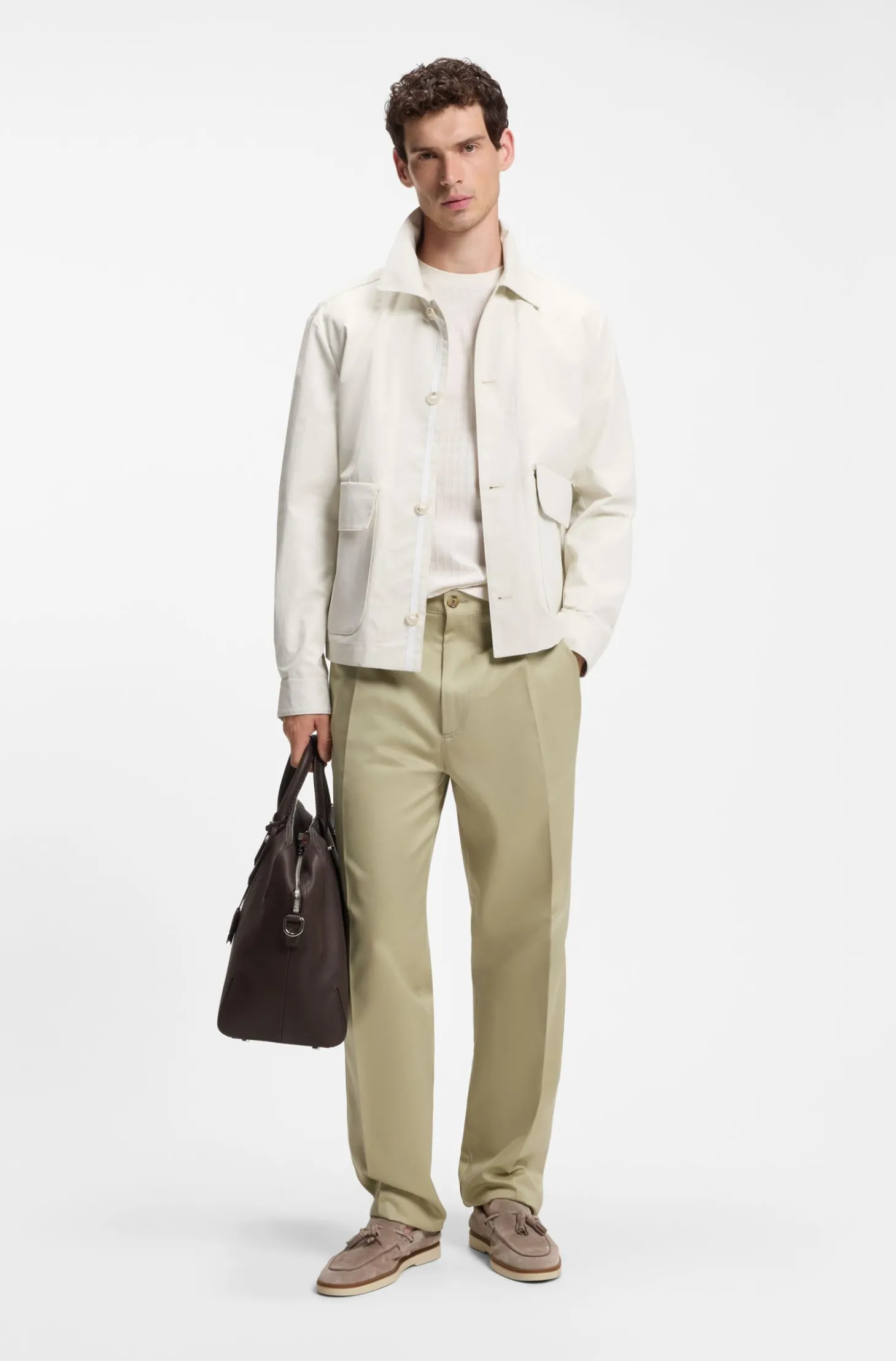 T-Shirt aus Baumwolle mit geometrischem Jacquard-Muster
