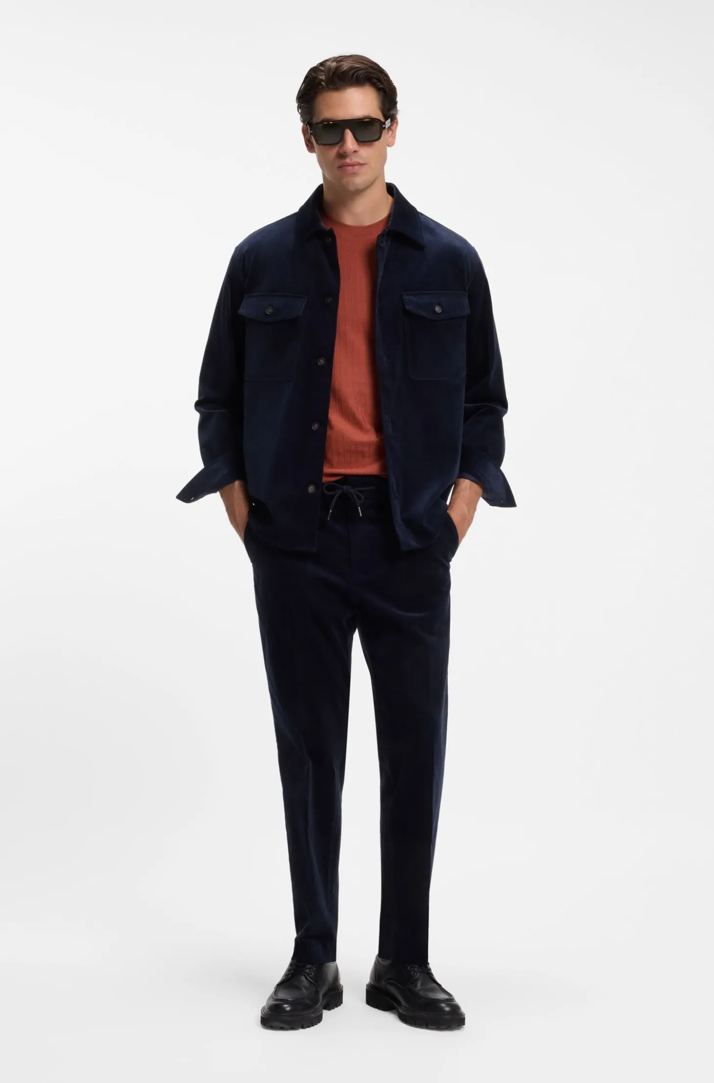 T-Shirt aus Baumwolle mit geometrischem Jacquard-Muster