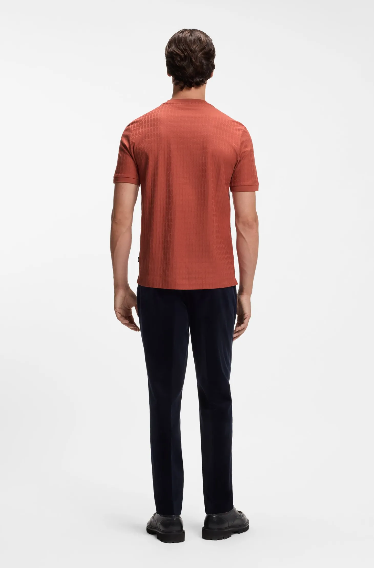 T-Shirt aus Baumwolle mit geometrischem Jacquard-Muster