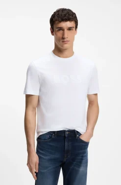 T-Shirt aus Baumwolle mit großem tonalem Logo