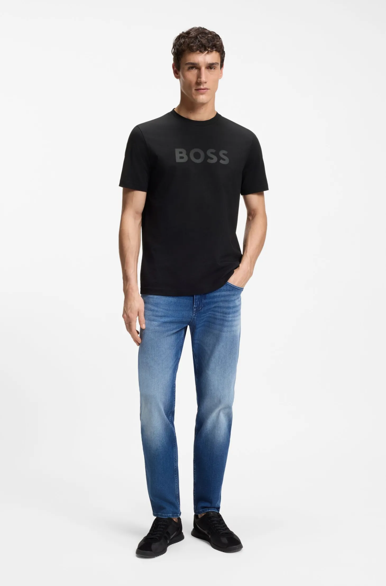 T-Shirt aus Baumwolle mit großem tonalem Logo