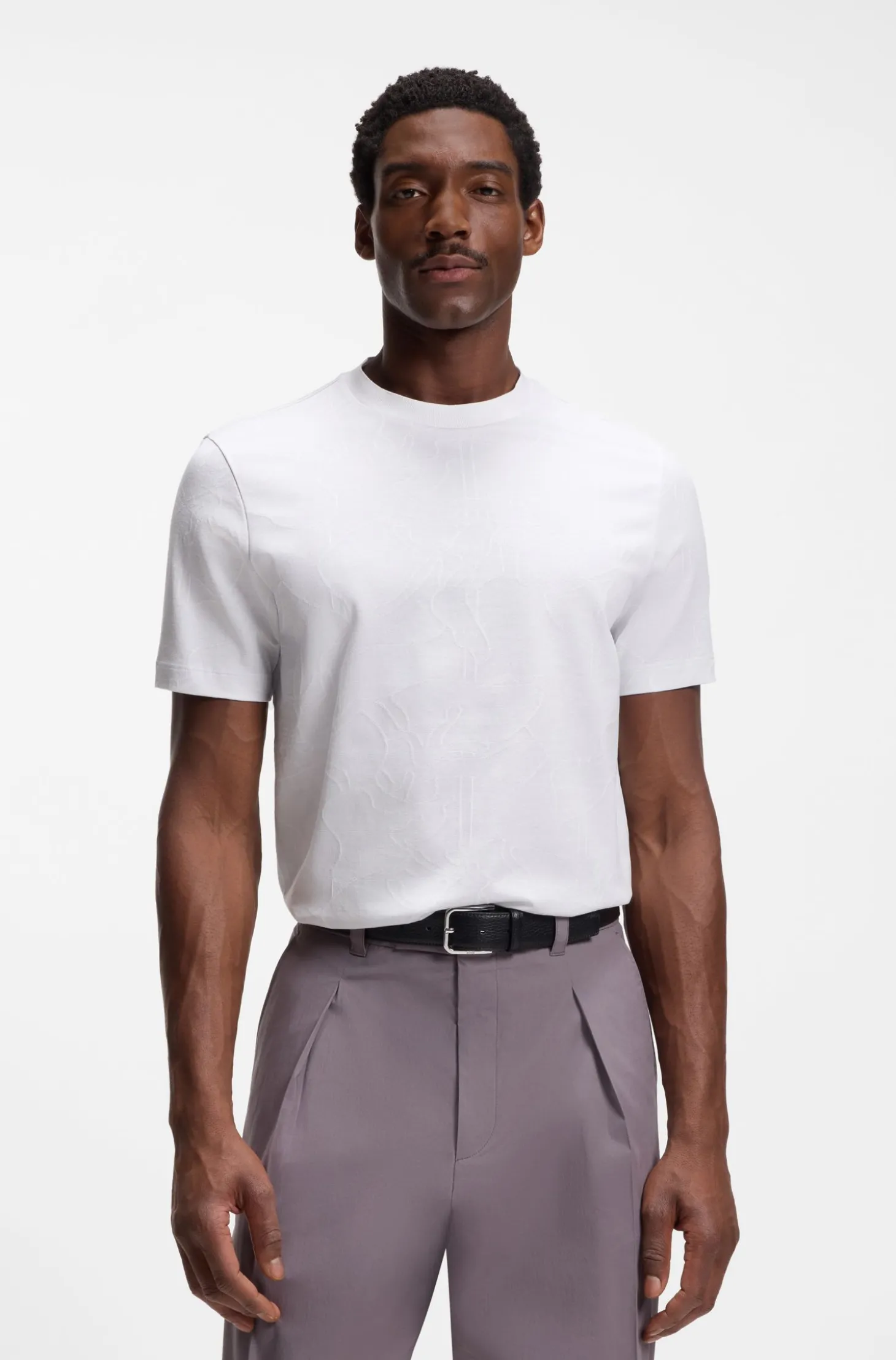 T-Shirt aus Baumwolle mit Jacquard-Muster