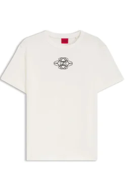 T-Shirt aus Baumwolle mit Logo-Stickerei