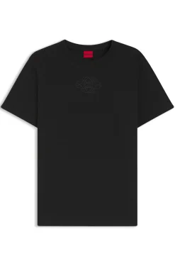 T-Shirt aus Baumwolle mit Logo-Stickerei