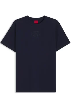 T-Shirt aus Baumwolle mit Logo-Stickerei