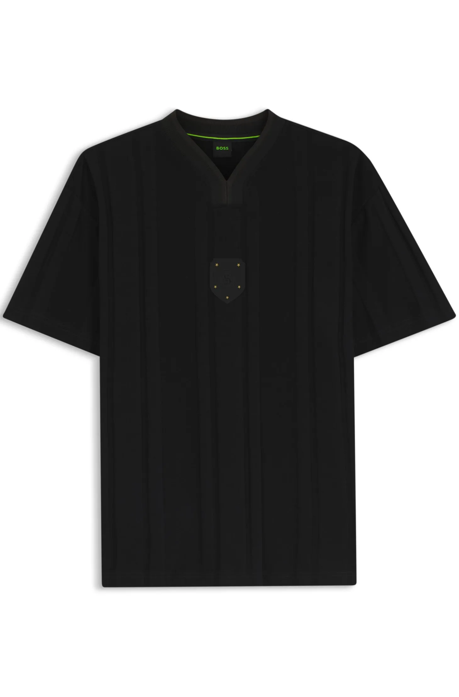 T-Shirt aus Baumwolle mit strukturierten Streifen