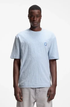 T-Shirt aus Baumwoll-Frottee mit Happy HUGO Logo