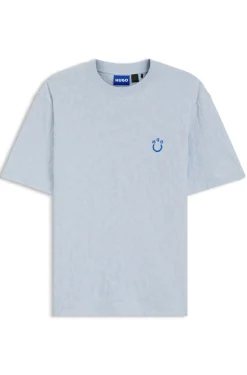 T-Shirt aus Baumwoll-Frottee mit Happy HUGO Logo