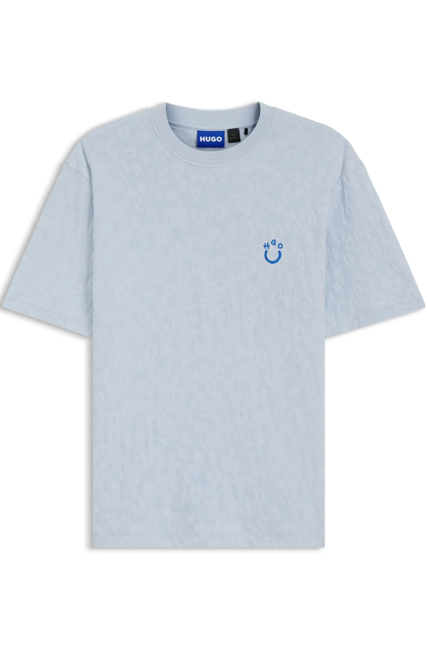 T-Shirt aus Baumwoll-Frottee mit Happy HUGO Logo