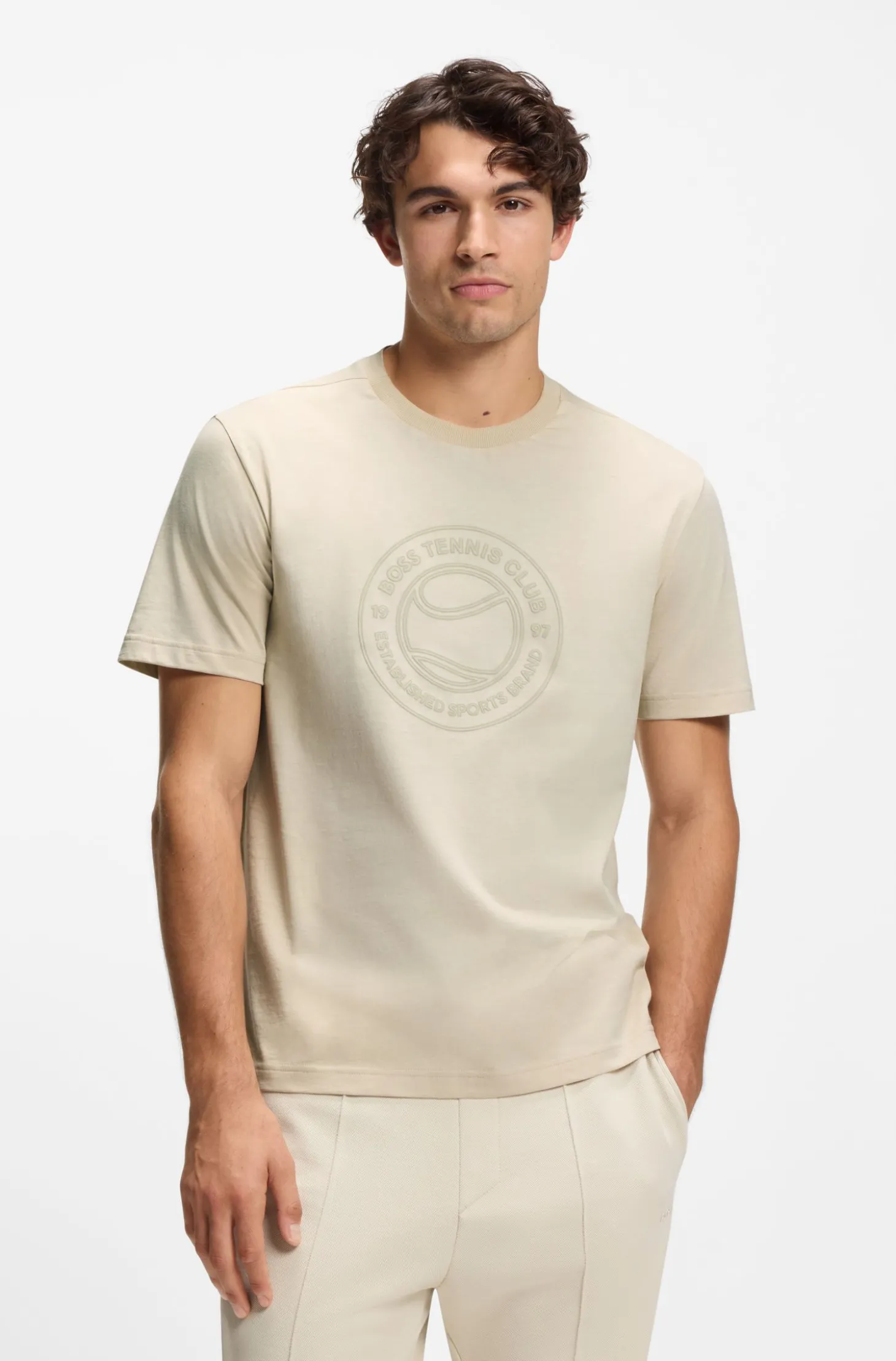 T-Shirt aus Baumwoll-Jersey mit Tennis-Artwork