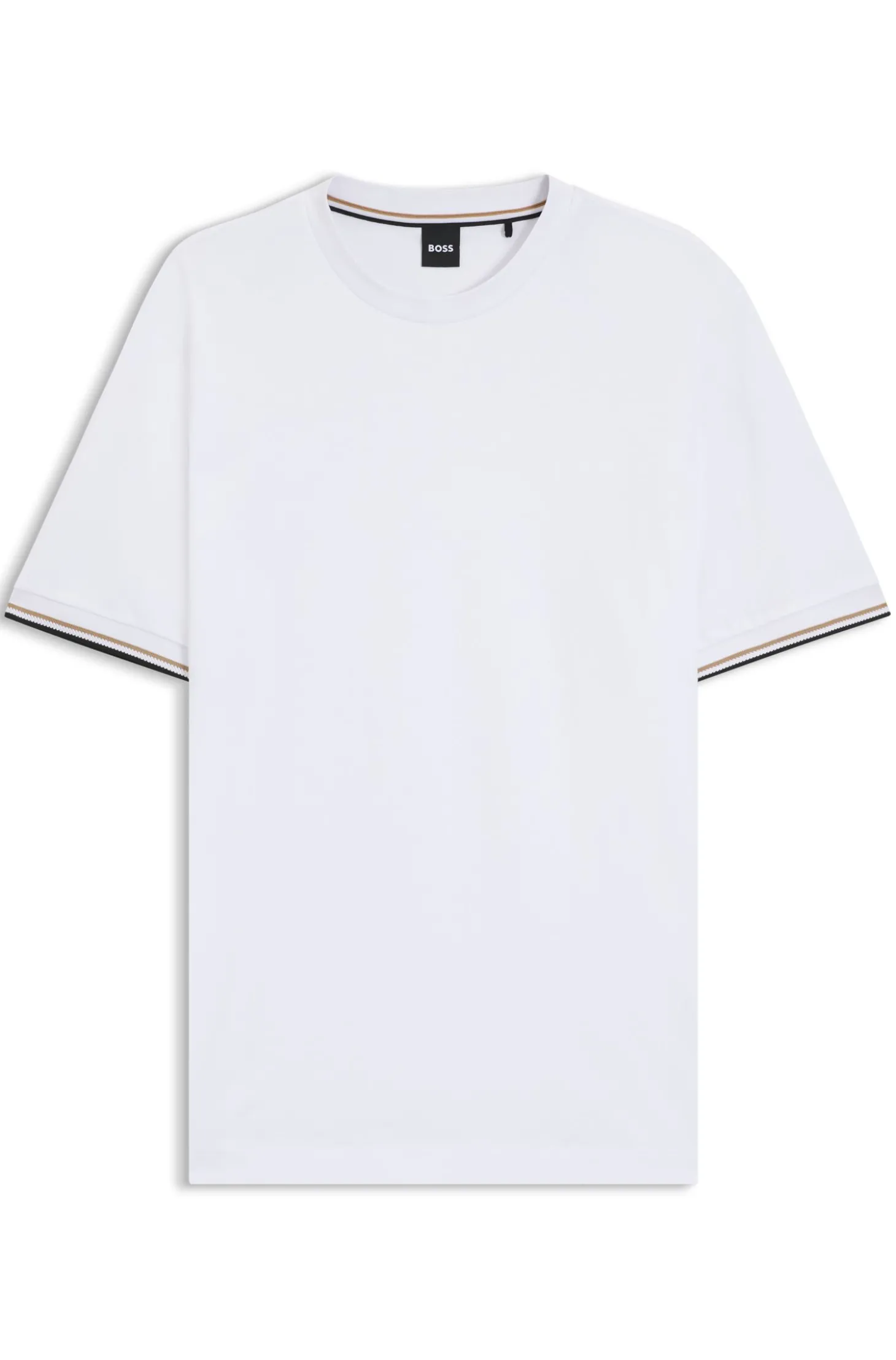 T-Shirt aus Baumwoll-Jersey mit Signature-Streifen an den Bündchen