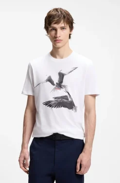 T-Shirt aus Baumwoll-Jersey mit Tier-Artwork