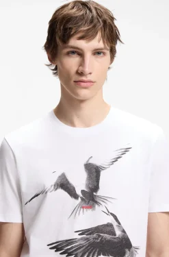 T-Shirt aus Baumwoll-Jersey mit Tier-Artwork