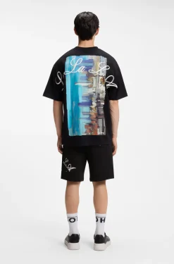 T-Shirt aus Baumwoll-Jersey mit Artwork-Print