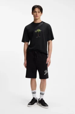 T-Shirt aus Baumwoll-Jersey mit Palmen-Artwork