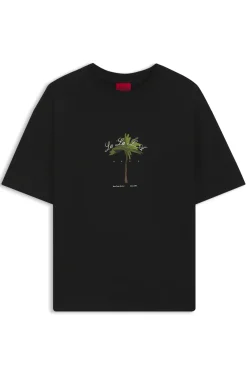 T-Shirt aus Baumwoll-Jersey mit Palmen-Artwork