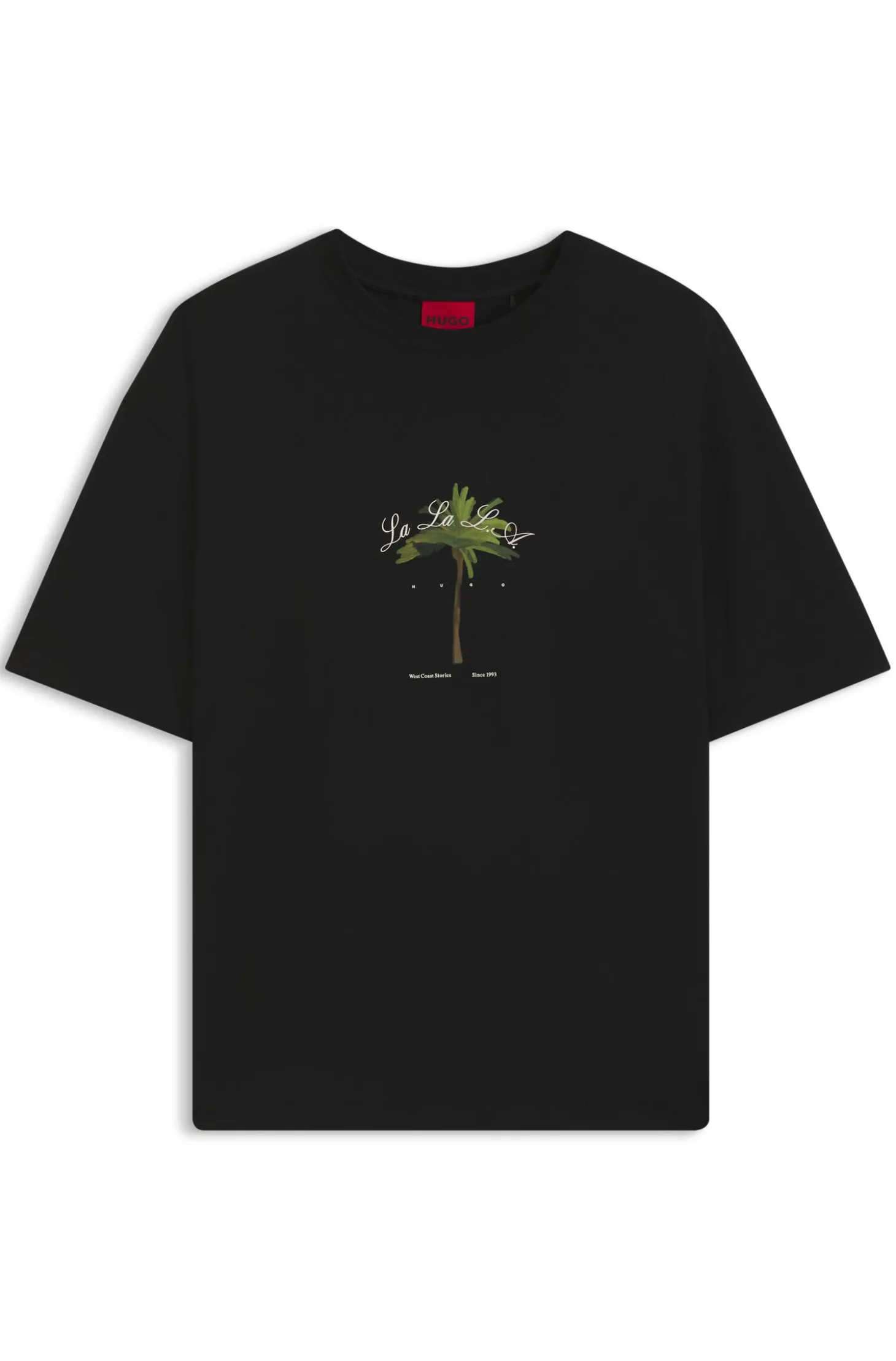 T-Shirt aus Baumwoll-Jersey mit Palmen-Artwork