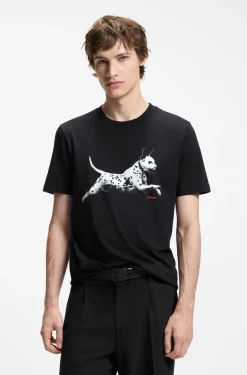 T-Shirt aus Baumwoll-Jersey mit Tier-Artwork