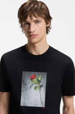 T-Shirt aus Baumwoll-Jersey mit Artwork-Print