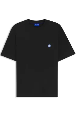 T-Shirt aus Baumwoll-Jersey mit Happy HUGO-Logo