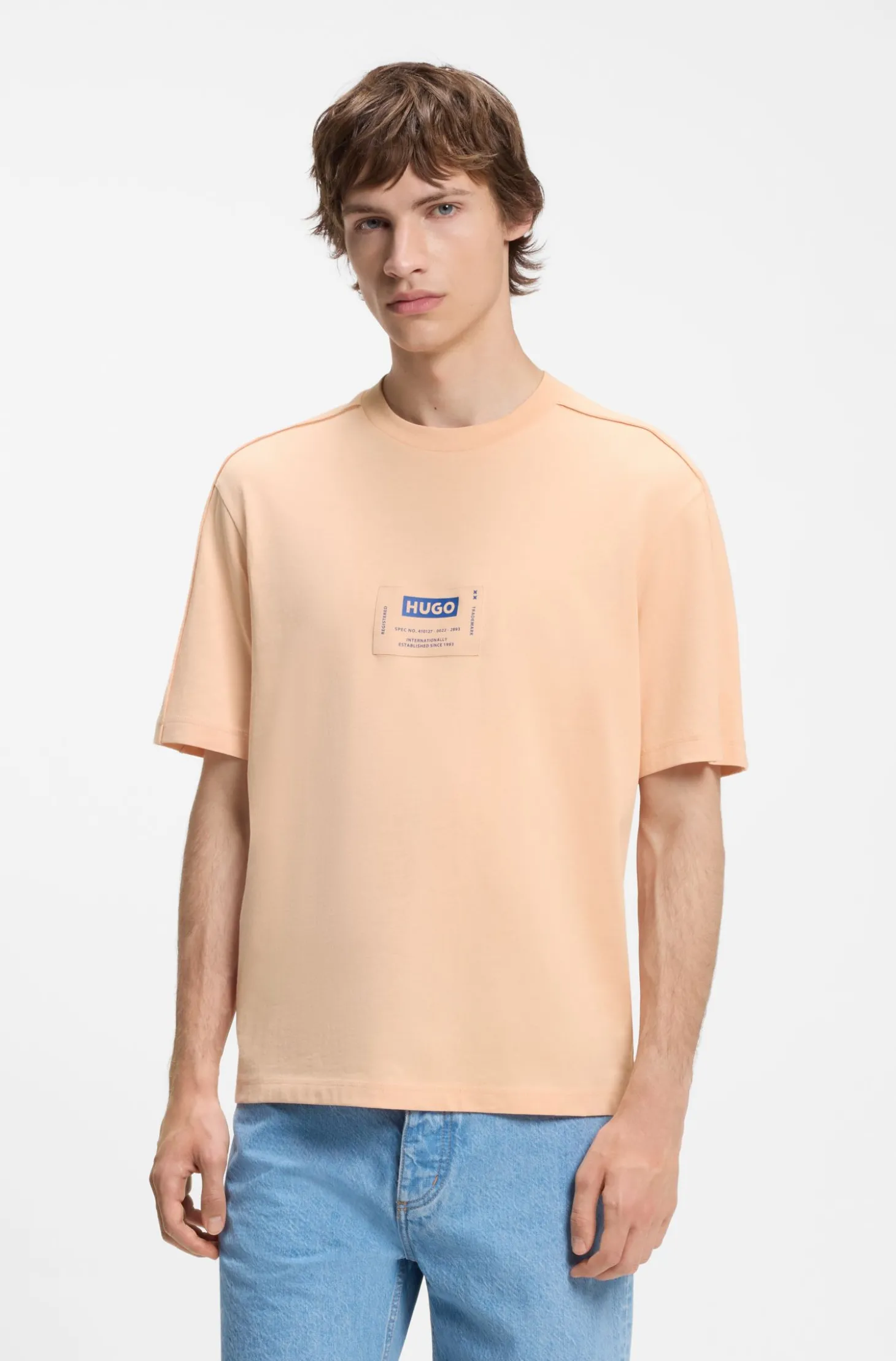 T-Shirt aus Baumwoll-Jersey mit Workwear-Logo-Label