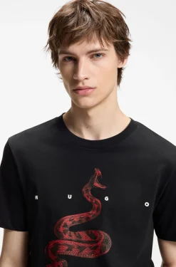 T-Shirt aus Baumwoll-Jersey mit breitem Logo