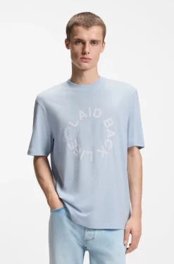 T-Shirt aus Baumwoll-Jersey mit Happy HUGO Logo