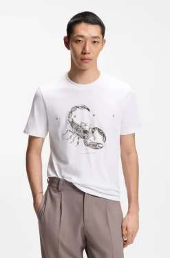T-Shirt aus Baumwoll-Jersey mit breitem Logo