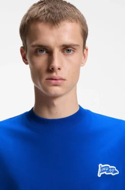 T-Shirt aus Baumwoll-Jersey mit Logo-Fähnchen