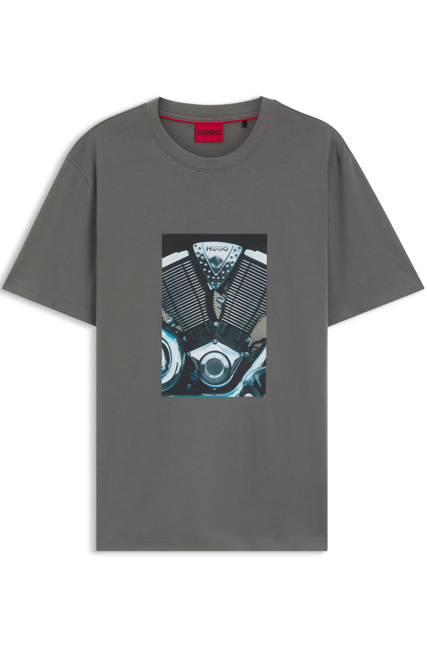 T-Shirt aus Baumwoll-Jersey mit Motorrad-Artwork