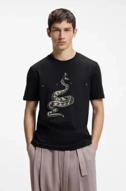 T-Shirt aus Baumwoll-Jersey mit breitem Logo