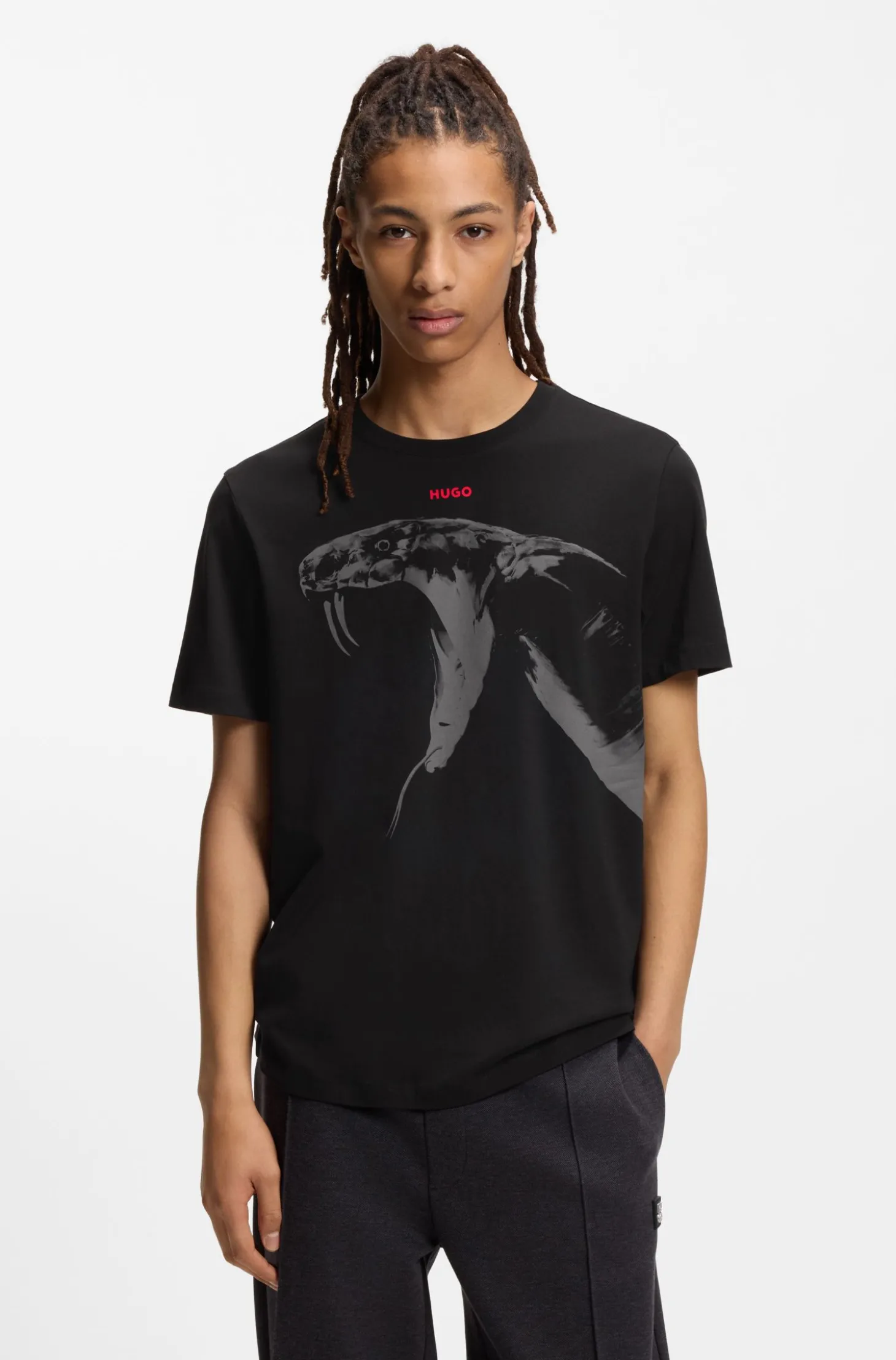 T-Shirt aus Baumwoll-Jersey mit Cobra-Print