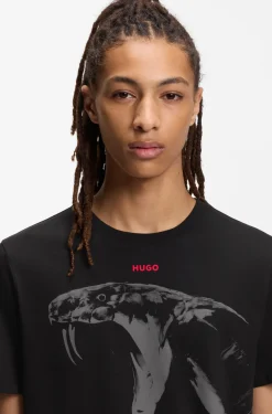 T-Shirt aus Baumwoll-Jersey mit Cobra-Print
