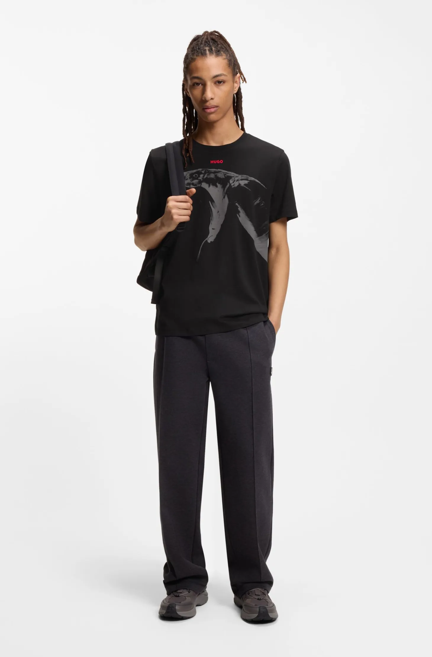 T-Shirt aus Baumwoll-Jersey mit Cobra-Print