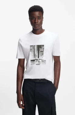 T-Shirt aus Baumwoll-Jersey mit Artwork-Print