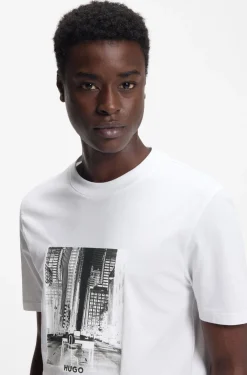 T-Shirt aus Baumwoll-Jersey mit Artwork-Print
