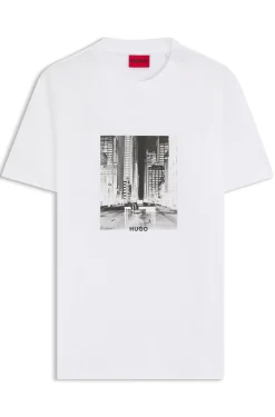 T-Shirt aus Baumwoll-Jersey mit Artwork-Print