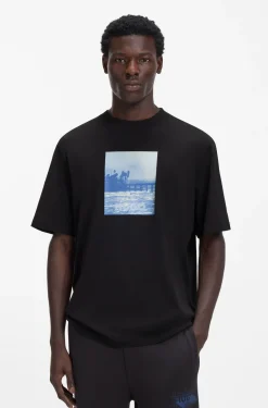 T-Shirt aus Baumwoll-Jersey mit Artwork-Print