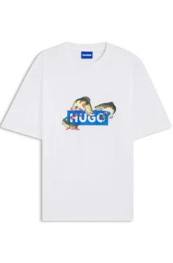 T-Shirt aus Baumwoll-Jersey mit Artwork-Print